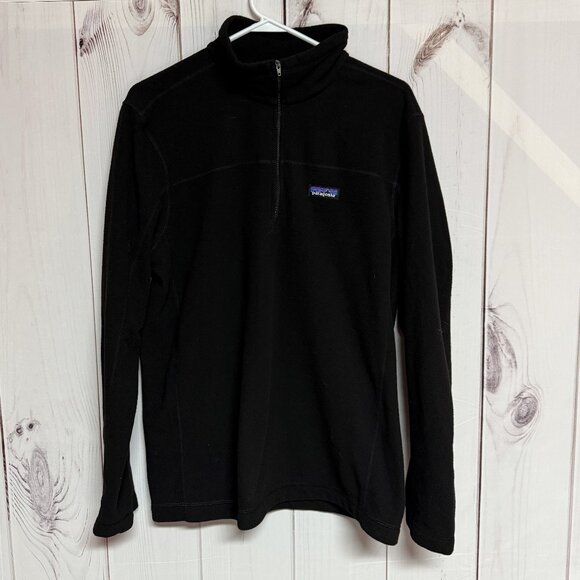 Patagonia Men’s Micro D® 1/4-Zip Pullover Large Black EUC - Picture 1 of 9
